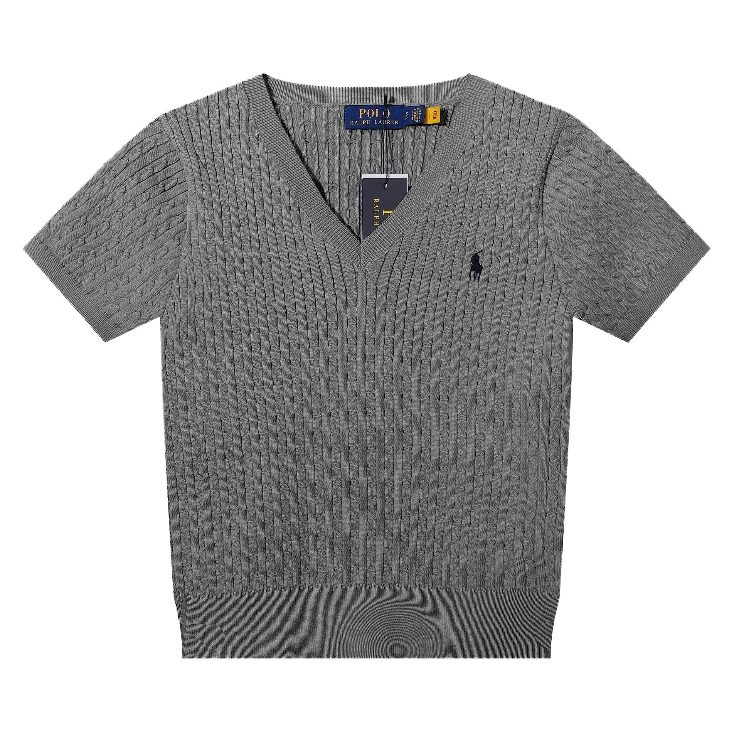 🅿️138 L38 #Ralph Lauren•New V-neck small logo embroidered short-sleeved bottoming knitted sweater ✅✅✅ Ready in stock Focus on quality Feel free to compare Evergreen models that are not off the shelves Bosses can rest assured to sell Size: S M L